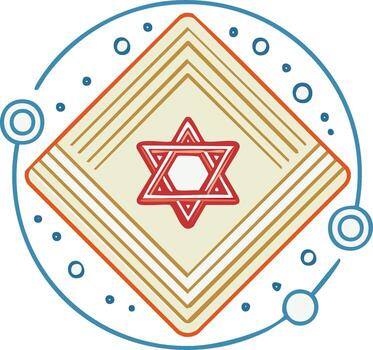 estrella de david con cuadrado y circulo en moderno artístico diseño vector