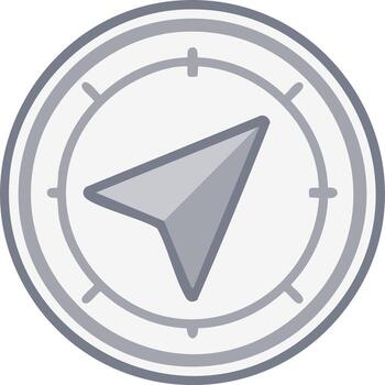 sencillo escala de grises Brújula navegación icono. símbolo para dirección y ubicación vector