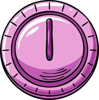 Purple illustration of an onoff switch, with shading, and simple cartoon style vector