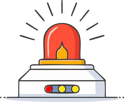 rojo brillante advertencia ligero con indicador luces vector