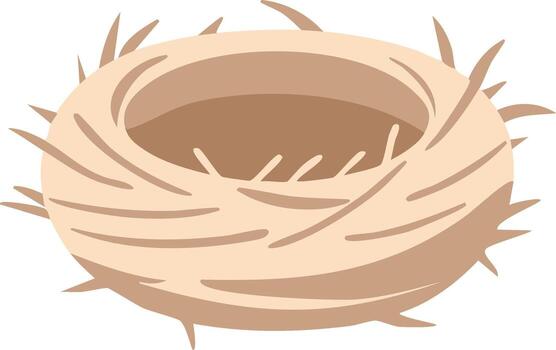 ilustración de un vacío aves nido en un blanco antecedentes vector