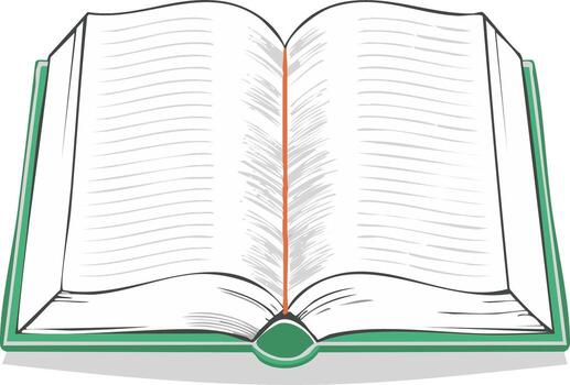 Open Book with Blank Pages for Writing Studying and Reading Illustration vector