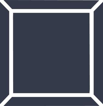 Abstract dark gray square with white border creating a three dimensional geometric box shape vector