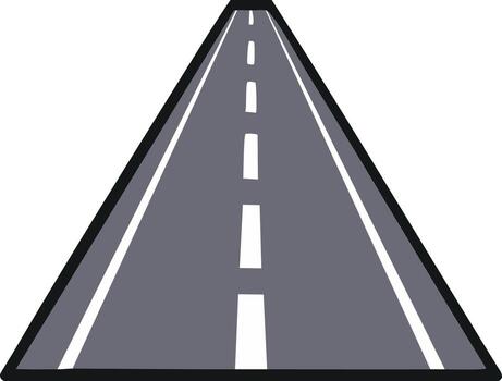 dibujos animados la carretera con rayado centrar línea, perspectiva ver vector