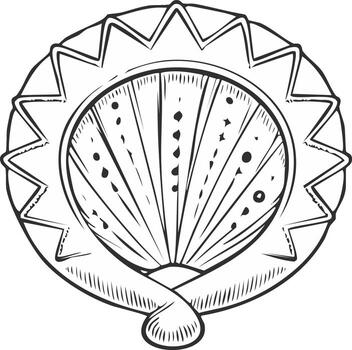 Decorative Badge Shield Graphic Outline Design Element Circular Crown vector