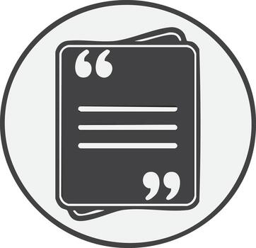 sencillo plano diseño citar icono con cotización marcas representando un testimonial, revisar, o comentario vector