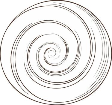 Circular Swirl Design Element, Concentric Spiral, Whirlpool, Abstract Shape vector