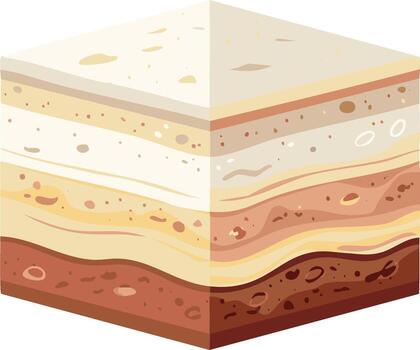 Isometric cube showing various soil layers underground for infographics or science education materials on geology and earth science studies vector