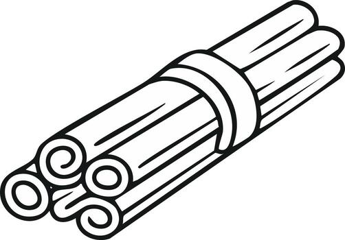 canela palos haz icono. sencillo contorno dibujo de un fragante especia para Cocinando y horneando vector