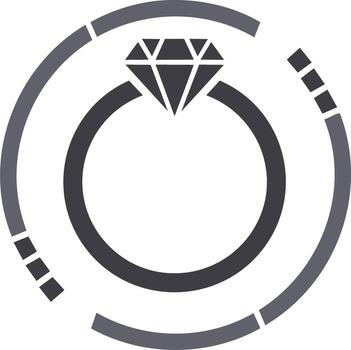 resumen digital anillo con diamante y circular diseño elementos, simbolizando preciosidad y tecnología vector