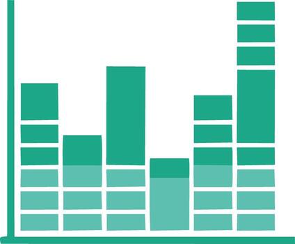 estilizado verde bar gráfico grafico infografía datos visualización mano dibujado estilo vector