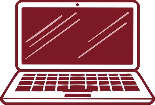 Open Style Laptop Illustration Computer Display Keyboard Business Design vector