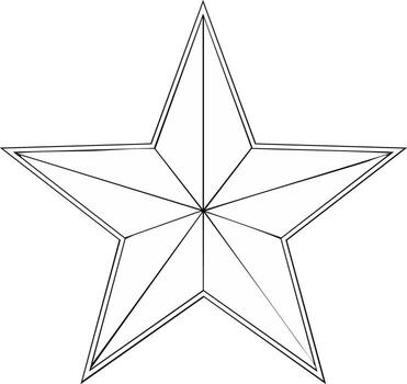 geométrico cinco puntiagudo estrella contorno dibujo simetría agudo anglos festivo forma emblema símbolo vector