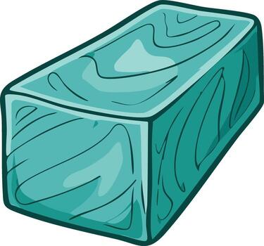 resumen ilustración de un turquesa rectangular objeto con madera grano textura vector