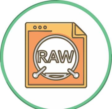 Digital Raw Image Format Icon Symbol, Photographic File Extension Representation, Photo Editing Graphic Illustration vector