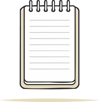 sencillo forrado cuaderno con espiral Unión para escritura notas y ideas vector