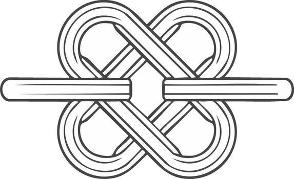 Abstract linear design of intertwined shapes vector