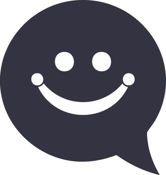 Smiling speech bubble icon representing communication and positive feedback concept vector
