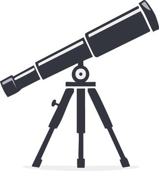 Flat Design Telescope Icon Representing Space Exploration and Astronomical Observation vector
