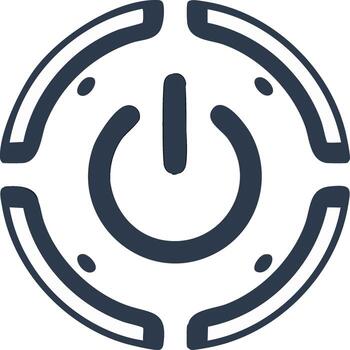 Circular Power Button Outline Digital Device Start Symbol Icon vector