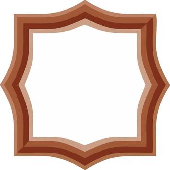Layered Geometric Frame in Brown Tones with Decorative Edges and Empty Center Space for Text or Images vector