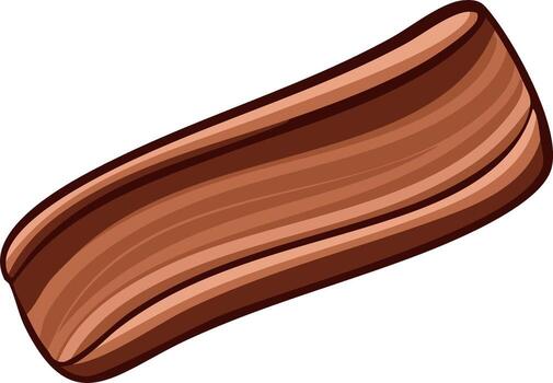 Abstract illustration of a piece of cooked bacon, isolated on white background vector