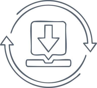 incompleto descargar flecha icono con circular actualizar símbolo para datos actualizar, sincronización, o transferir proceso vector