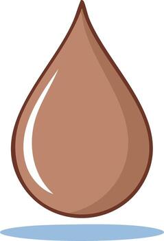 Chocolate Drop with a Reflection Isolated on White for Food or Beverage Theme Design Element vector