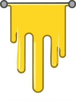 Glossy yellow slime or honey oozing and dripping from a horizontal bar illustration vector