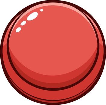 Isolated red button or circle design with cartoon style, shiny and reflective for visual effects vector