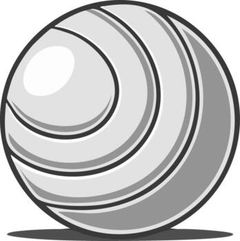 Stylized illustration of a volleyball with a circular design in grayscale vector