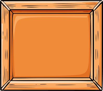 Cartoon style empty wooden crate with open top, ideal storage container illustration vector