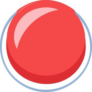 Red Round Push Button Illustration Isolated On White Background vector