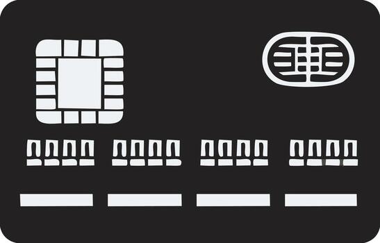 Credit card design with chip and number identifiers vector