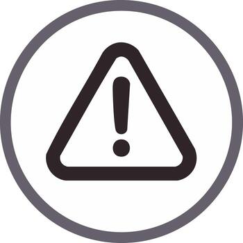 Exclamation mark warning triangle icon. Simple flat graphic for alert, danger, caution, and error vector