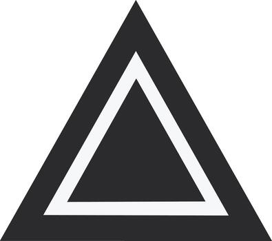 Isolated Black Triangle Geometric Shape with White Outline Against White Background vector