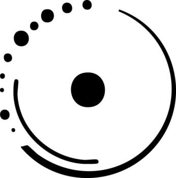 Circular Abstract Design with Dots and Arcs Minimalist Round Graphic Element vector