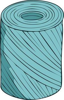 Blue twine roll illustration, wrapping paper, craft rope, decorative string vector
