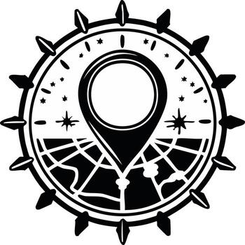 A map pin with a globe in the center vector