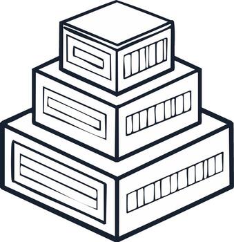 Stacked rectangular boxes illustration vector