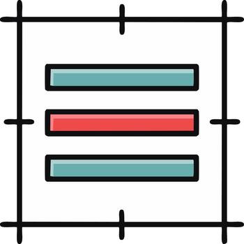 Hand drawn center alignment icon with highlighted bar for user interface design and layout vector