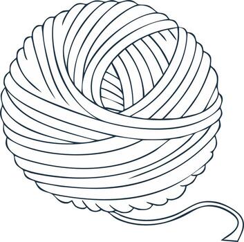 Stylized illustration of a ball of yarn, a creative textile craft essential for knitting or crocheting projects vector