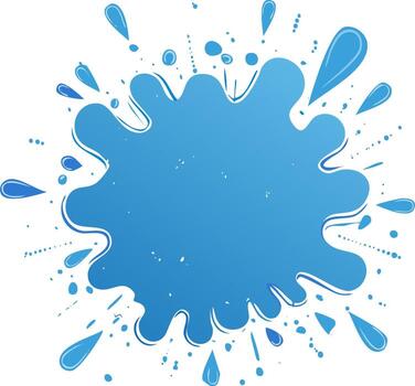 azul agua chapoteo gráfico elemento con gotas para verano refrescante diseño vector
