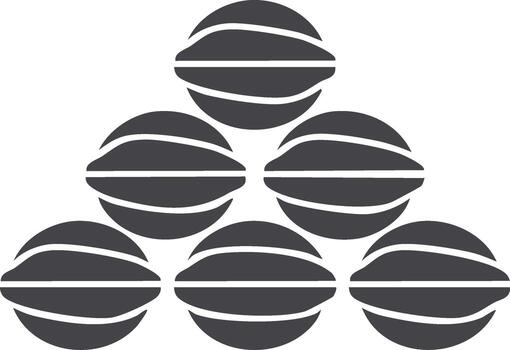 Geometric Arrangement of Walnuts in a Pyramidal Structure Illustration vector