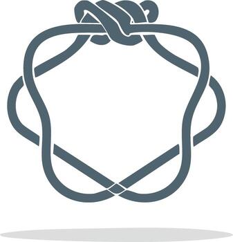 Celtic knot shape frame of intertwined lines isolated over white background vector