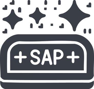 Abstract representation of a cleaning product with sparkling effects and text vector