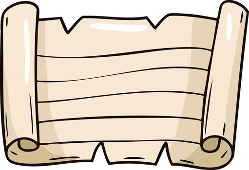 antiguo blanco pergamino Desplazarse ilustración con Rasgado bordes y líneas para texto vector