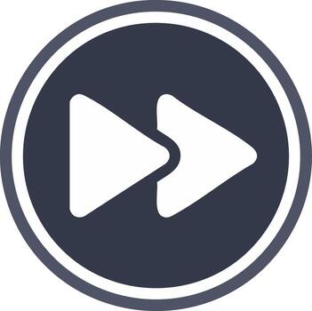 rápido adelante medios de comunicación jugador botón icono para salto a la comba contenido o avanzando multimedia reproducción vector