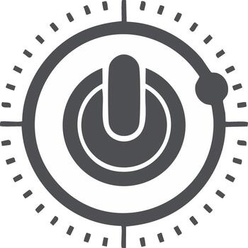 resumen ilustración de un poder botón con un circular Temporizador interfaz vector