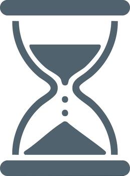 Flat design hourglass icon with flowing sand symbol of time management countdown and waiting vector